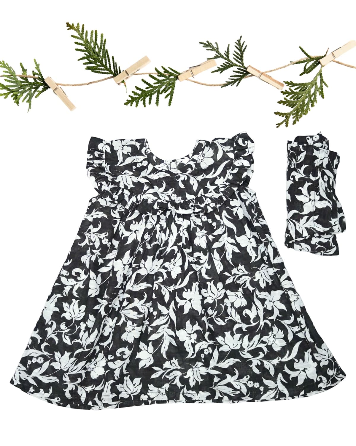 Raat Floral Print Dress & Swaddle Set