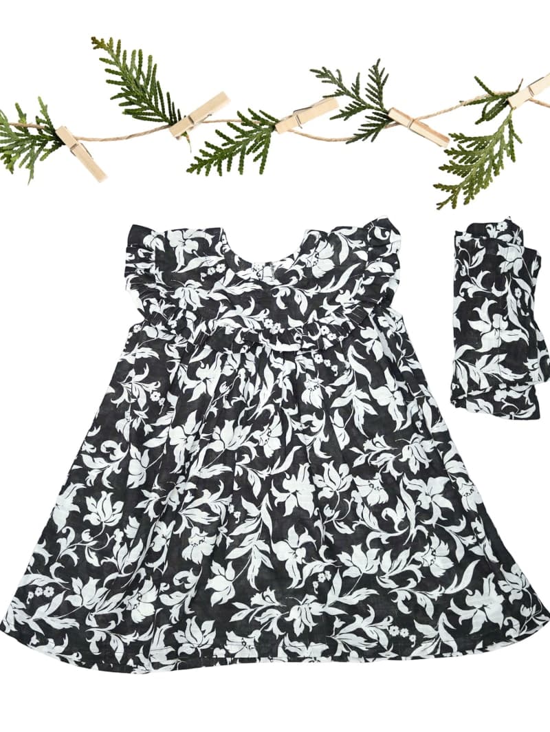 Raat Floral Print Dress & Swaddle Set